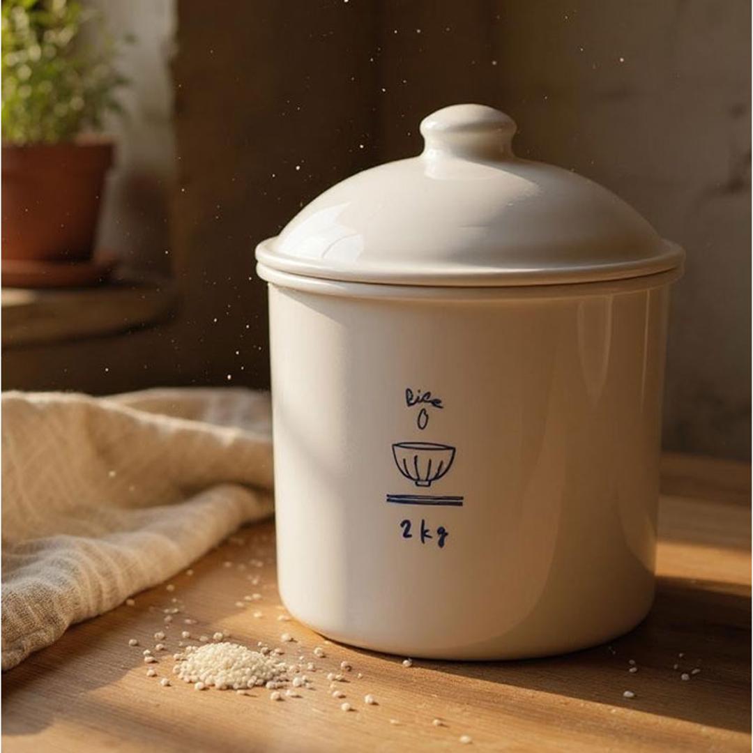 米びつ おしゃれ 2kg 通販 日本製 米櫃 2キロ ライスストッカー 米 保存容器 キャニスター お米 保存 食品保存容器 冷蔵庫 野菜室 密閉 コンパクト RICE CAN ライスカン SO-Q STYLE ソーキュースタイル キッチン用品 ホワイト ・