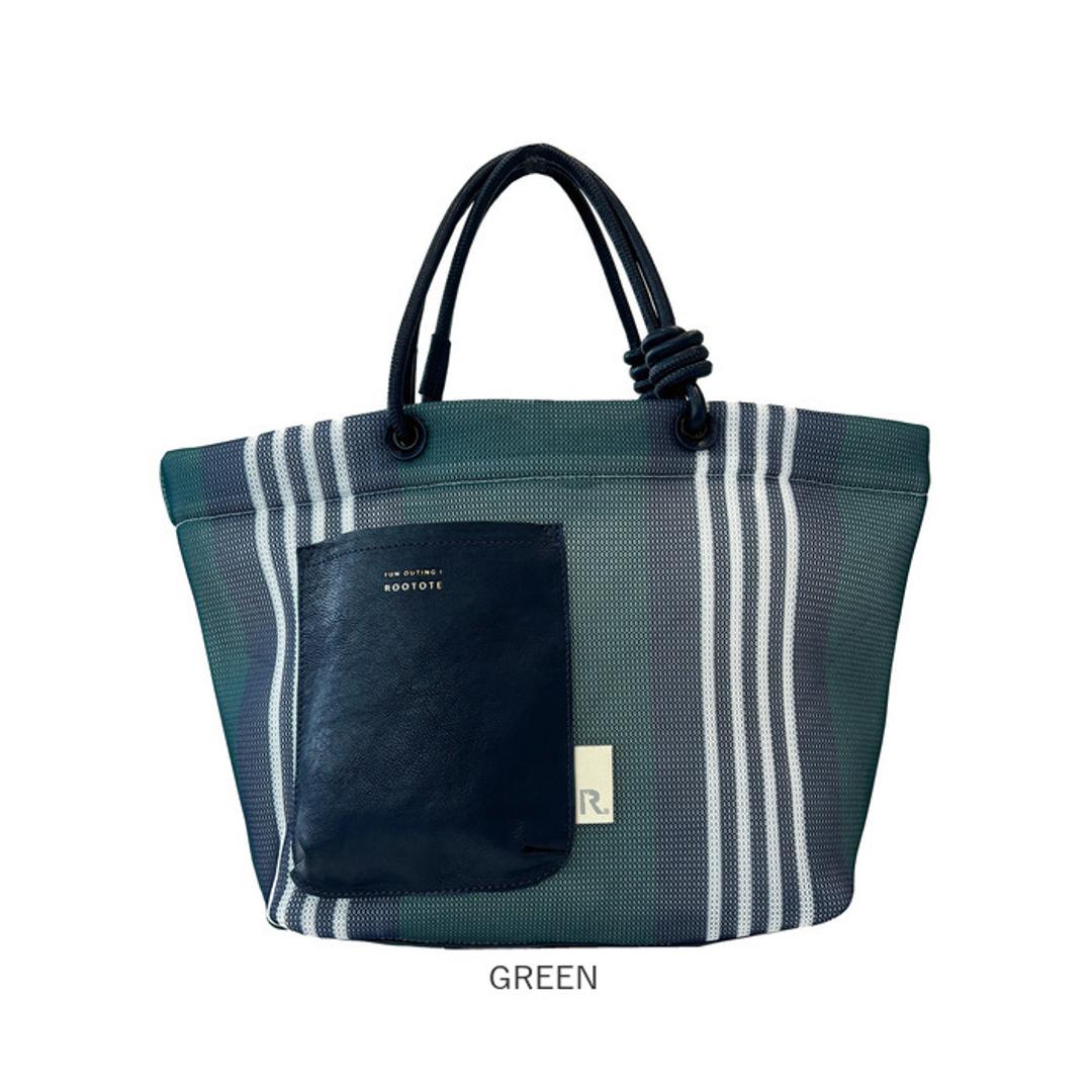 ルートート トートバッグ ROOTOTE 1084 通販 トートバック 手提げバッグ 手提げ袋 手提げかばん 手提げカバン 手提げ鞄 レディース 軽量 軽い 通勤 通学 おしゃれ 配色 洗える 手洗い ストライプ wefer ウエッファ DELI デリ SAX ・