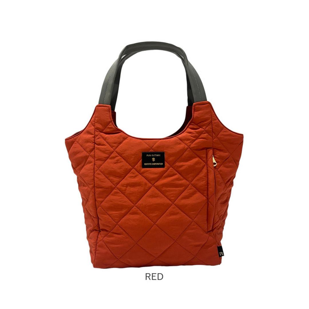 ROOTOTE ルートート トートバッグ 3674 通販 トートバック 肩掛けバッグ 肩掛けカバン 通勤 通学 軽量 軽い 自立 はっ水 ナイロン 仕切りあり 仕切り付き キルティング 整理整頓 Parootie ROUND Quilt レディースバッグ BLACK ・