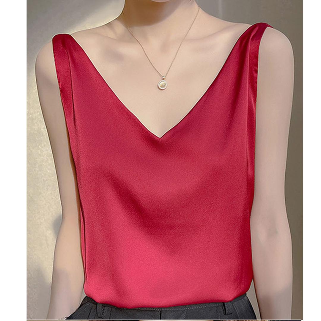 キャミソール カップなし 通販 キャミタンク サテンキャミ さらさら レディース トップス インナー 大人 かわいい きれいめ 上品 シンプル 無地 オフィスカジュアル おしゃれ 可愛い 女性 top-099 ダイヤモンドハーツ Diamond Hearts ホワイト Mサイズ