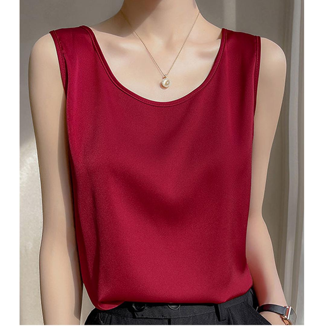 タンクトップ レディース ゆったり 通販 ノースリーブ さらさら ラウンドネック トップス インナー 大人 かわいい きれいめ 上品 シンプル 無地 オフィスカジュアル おしゃれ 可愛い 女性 top-102 ダイヤモンドハーツ Diamond Hearts ホワイト Mサイズ