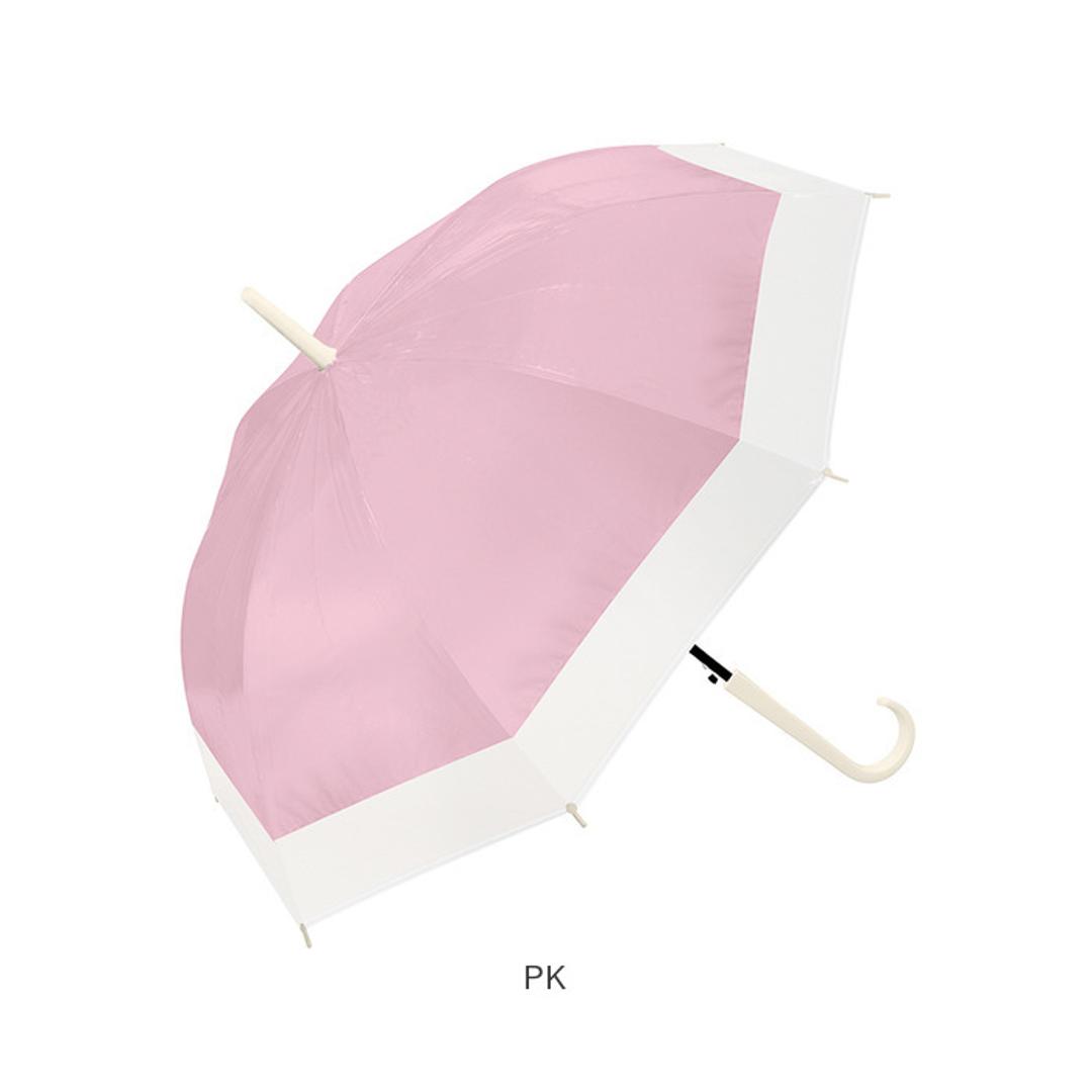 ビニール傘 60cm レディース 通販 長傘 雨傘 ジャンプ傘 傘 ビニール 60センチ 女性 女子 高校生 中学生 通勤 通学 バイカラー 無地 シンプル おしゃれ かわいい 婦人傘 オシャレ 可愛い くすみカラー ツートンカラー 切り替え レディース雨傘 LBL ・