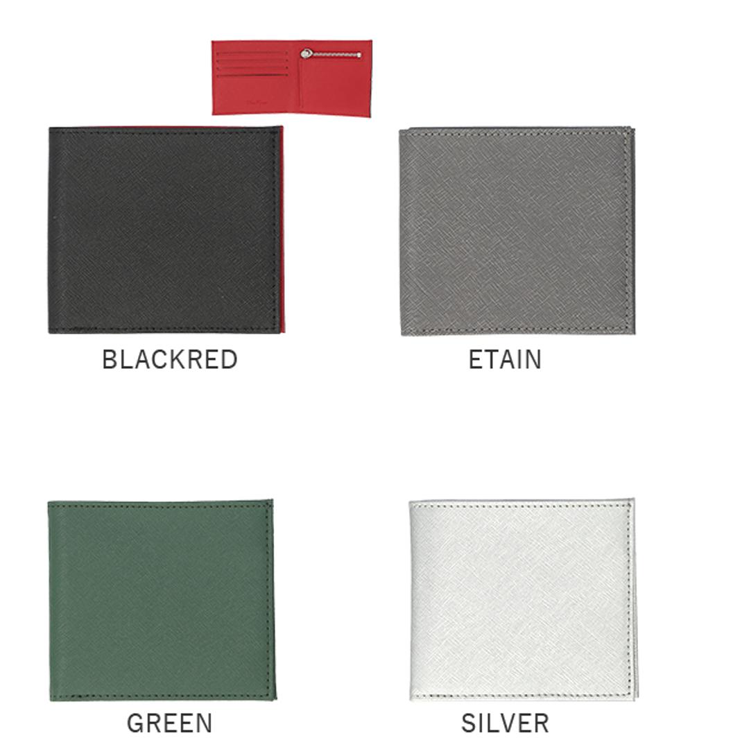 財布 メンズ 二つ折り 薄い 本革 ブランド 極薄 牛革 二つ折り財布 コンパクト 小銭入れ DomTeporna スリム おしゃれ シンプル 無地 薄型 極薄 ギフト プレゼント 入学 レザー 就職 新生活 BLACK ・