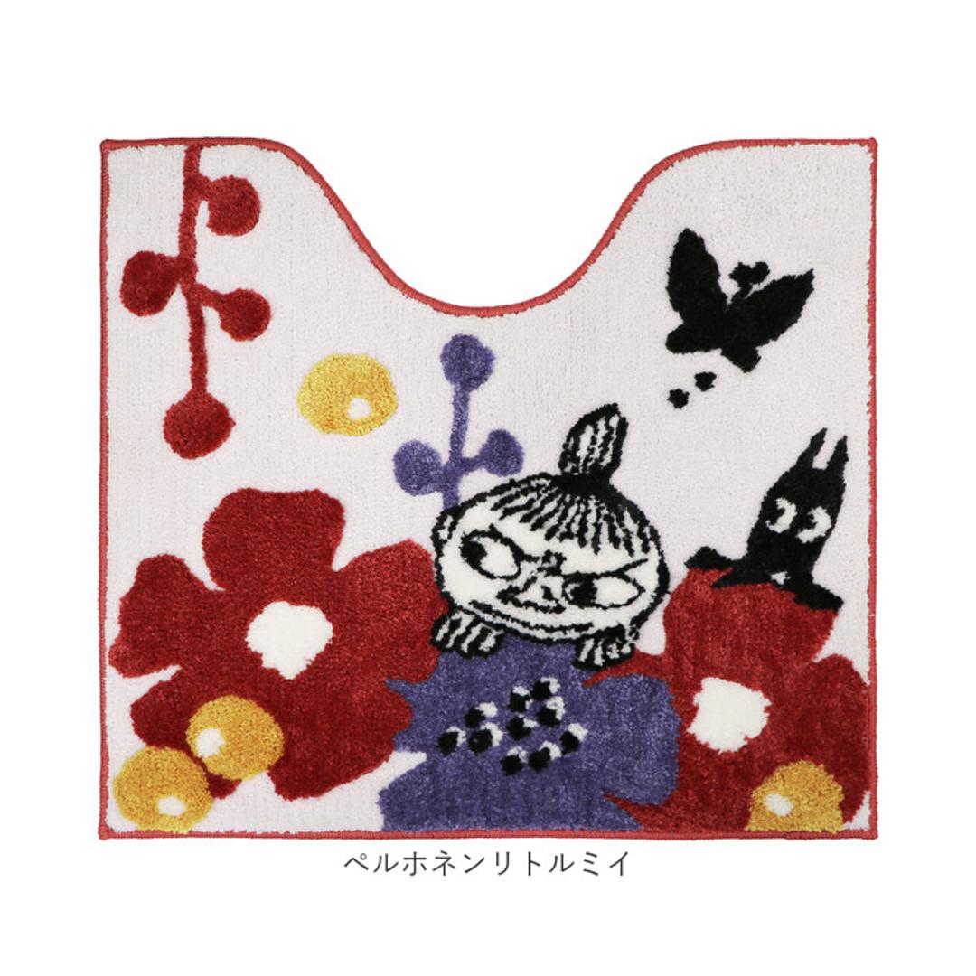 ムーミン トイレマット 通販 トイレ グッズ マット 足元マット トイレ足元マット 洗える 洗濯機で洗える 滑り止め ふわふわ おしゃれ かわいい 北欧 キャラクター MOOMIN 可愛い ちょうちょ 蝶々 ヨコズナクリエーション トイレファブリック トイレ用品 ペルホネンムーミン ・