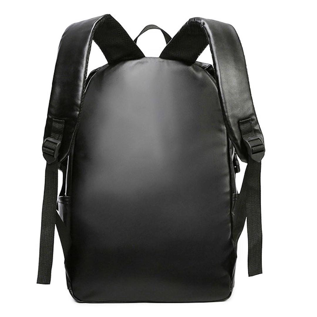 リュック 大容量 通学 通販 リュックサック デイパック ナップザック バックパック 耐摩耗性 やわらかい 柔らかい ジッパー PUレザー 無地 ユニセックス メンズ レディース シンプル 旅行 通勤 おしゃれ ブラック ・