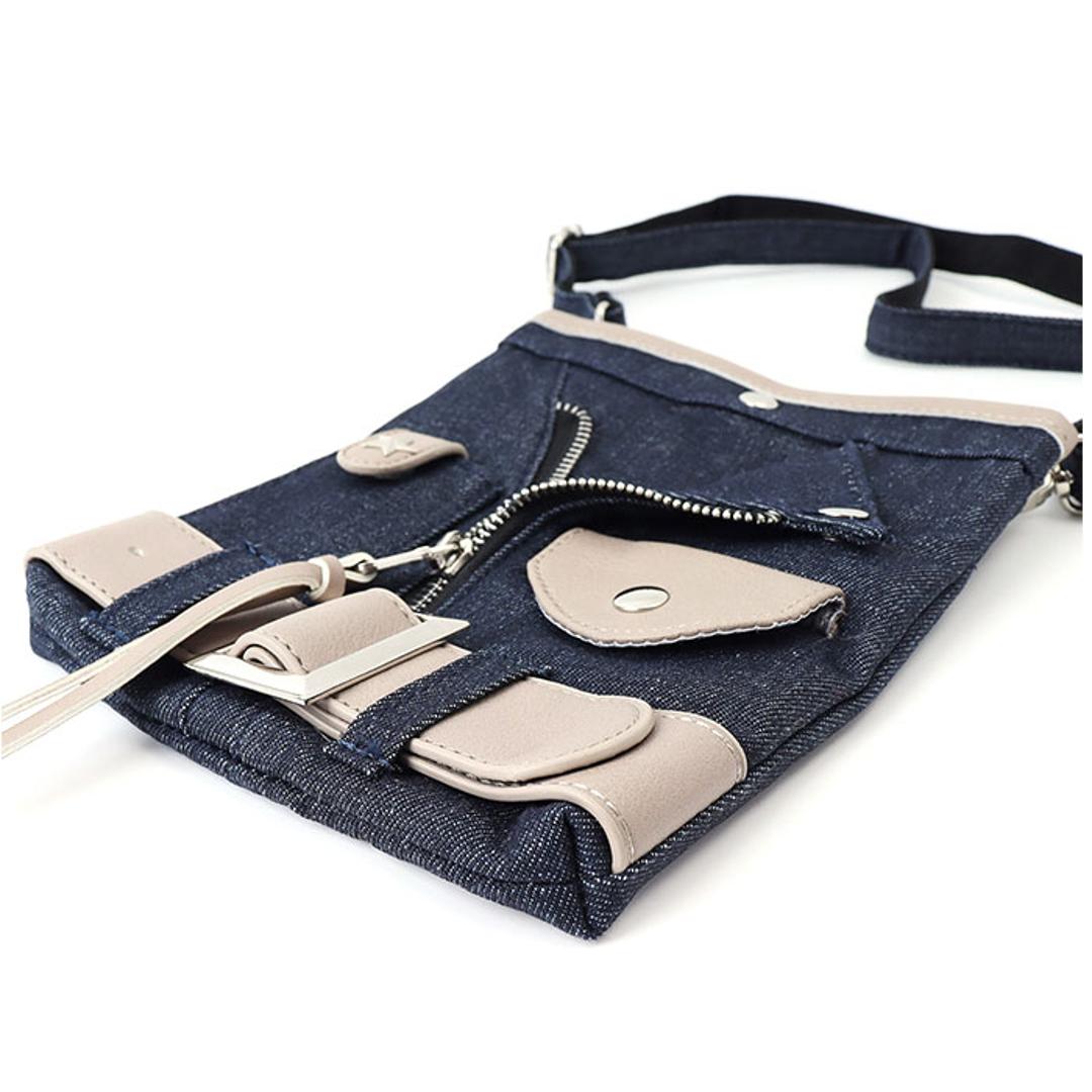 ショルダーバッグ レディース 通販 シザーバッグ ポシェット ライダースバッグ 斜め掛け おしゃれ 美容師 理容師 トリマー 男性 女性 ミニバッグ バッグ 鞄 かばん レディースバッグ ショルダー 多機能 収納 シザーケース 贈り物 ギフト インディゴブルー ・