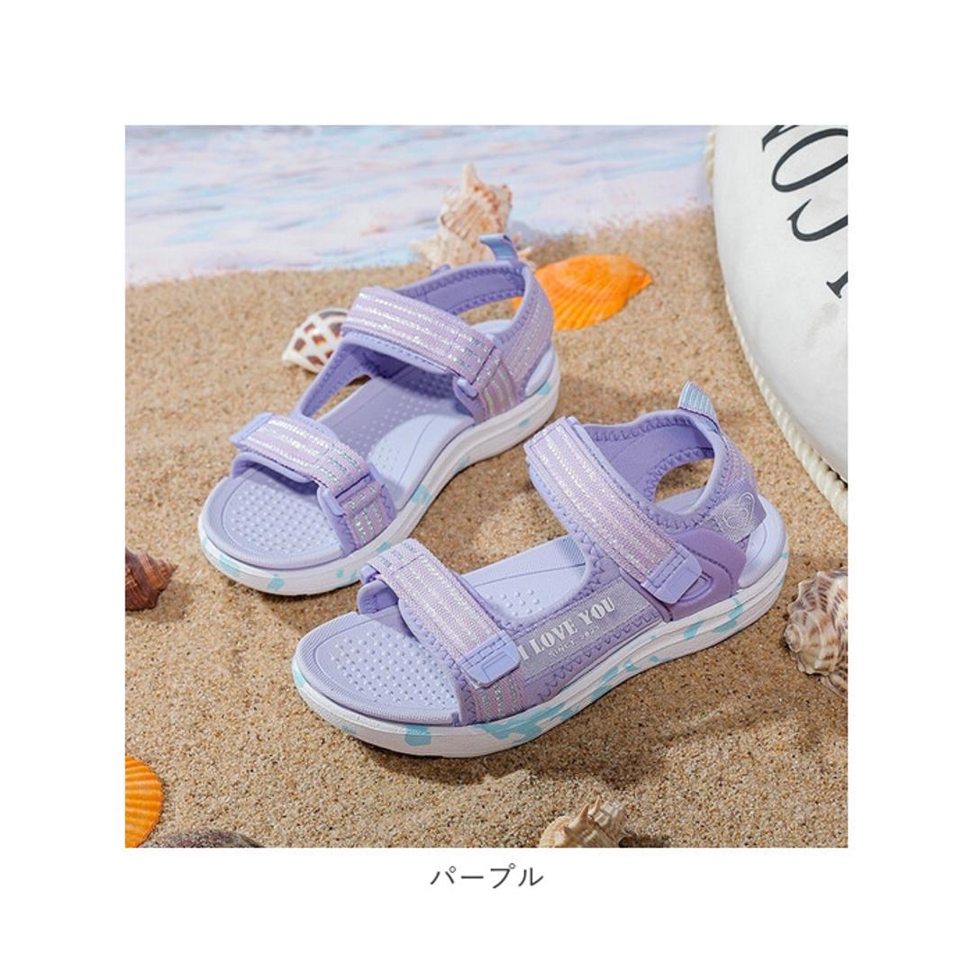 キッズ サンダル 女の子 通販 スポーツサンダル ビーチサンダル 子供 子ども こども ジュニア 子供靴 スポサン サンダル 通気性 軽量 履きやすい 海 プール 旅行 リゾート 滑りにくい 疲れない 夏 かわいい おしゃれ グリーン 【即日発送】29(19.0cm)
