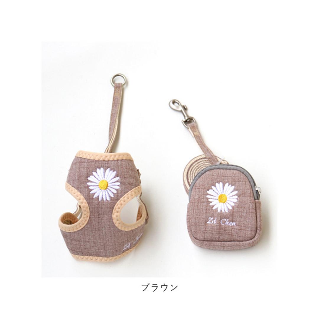 犬ハーネスリードセット 通販 ハーネス ウェアハーネス 犬 犬用 胴輪 リード 簡単着脱 引っ張り防止 猫 ネコ 小型犬 中型犬 お散歩 お出かけ ポーチ付 3点セット かわいい お散歩グッズ 犬具 ペット用品 ピンク 【即日発送】Sサイズ