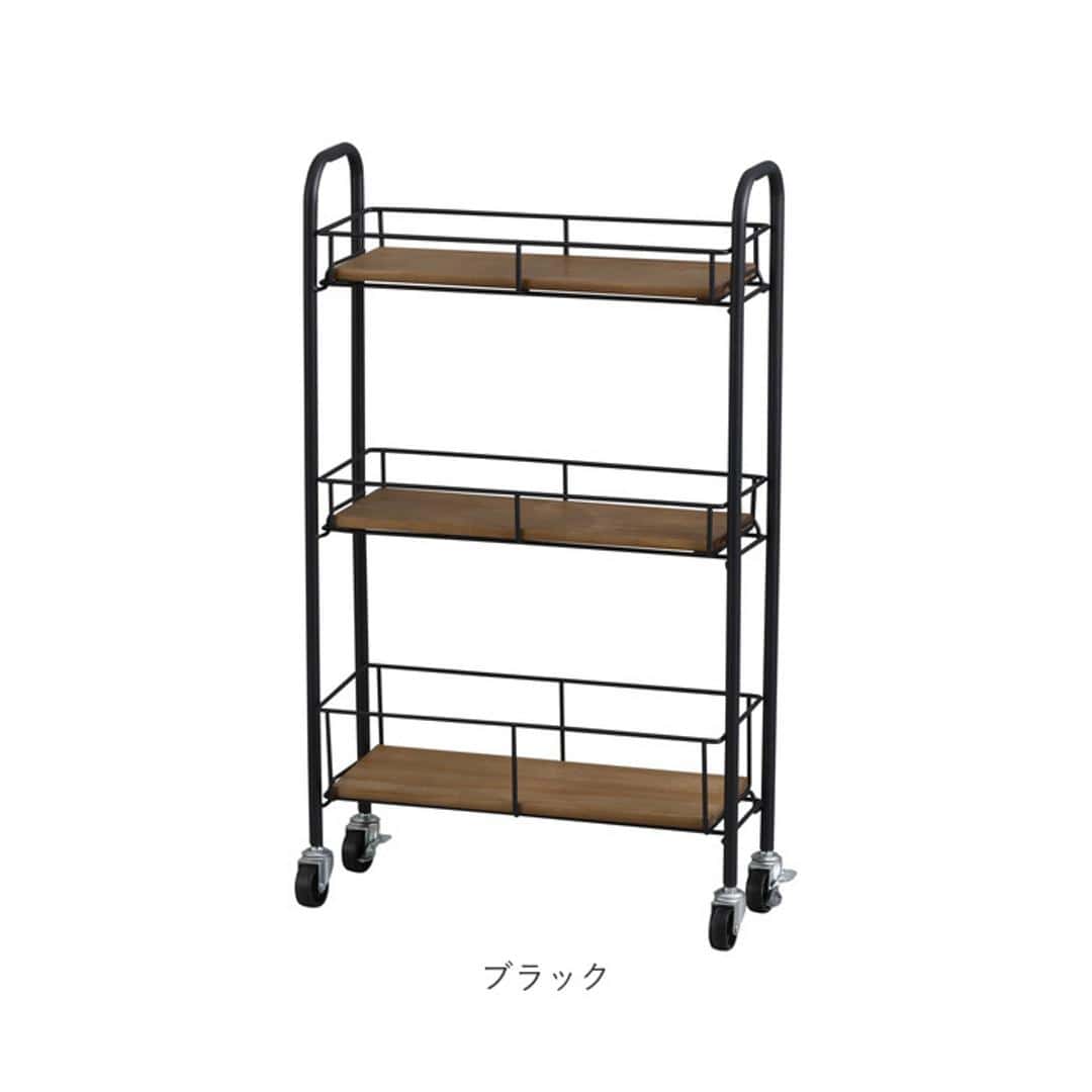 キャスター付き ワゴン 収納 通販 収納ラック 収納カート サイドワゴン キッチンワゴン スリムカート スキマ収納 隙間収納 すきま収納 ZU-601 Serein スレン おしゃれ スリム 洗面所 3段 三段 キッチン収納 収納家具 インテリア アイボリー ・