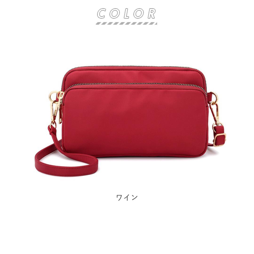 ショルダーバッグ レディース 斜めがけ 通販 ミニショルダー 肩掛けカバン ミニバッグ サブバッグ 軽量 2way 大人 無地 布 ナイロン 小さめ 通勤 3way ポーチ おしゃれ バッグ 鞄 かばん フェス 旅行 ポシェット シ ワイン ・