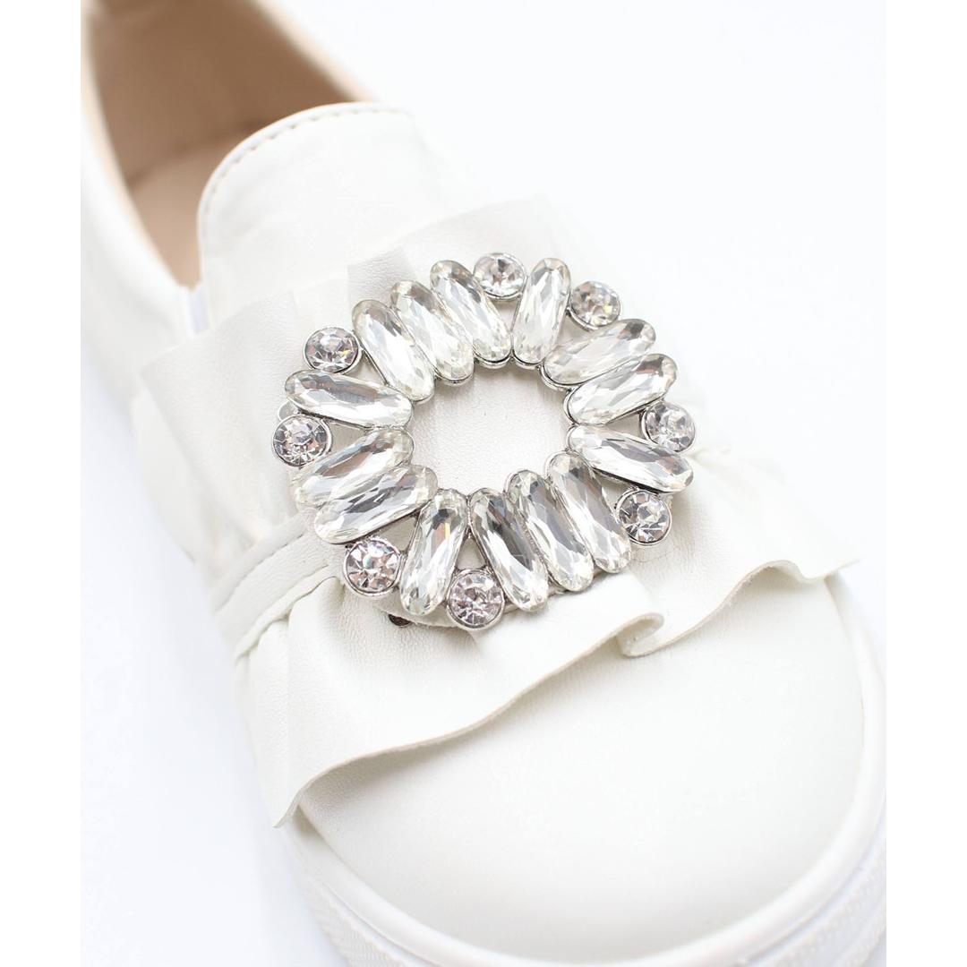 Rora キッズ スリッポン 女の子 通販 紐なしスニーカー 57062202 白 ホワイト ビジュー キラキラ 宝石 ワンポイント 通学 通園 かわいい おしゃれ 可愛い カジュアルシューズ 子供靴 靴 シューズ 子ども靴 キッズシューズ キッズファッション ホワイト 16cm