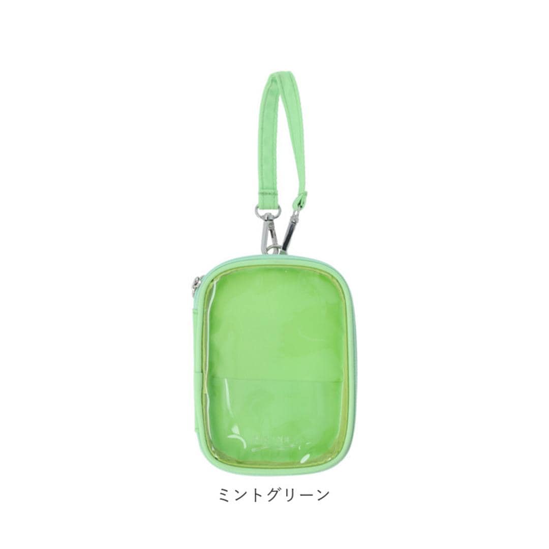 q-lia クーリア アクスタケース Mサイズ 通販 アクスタ アクリルスタンドケース マルチケース ポーチ ミニポーチ 収納ケース 収納 M キーホルダー 持ち運び クリア 透明 推し活 推し 推し色 ペールブルー ・