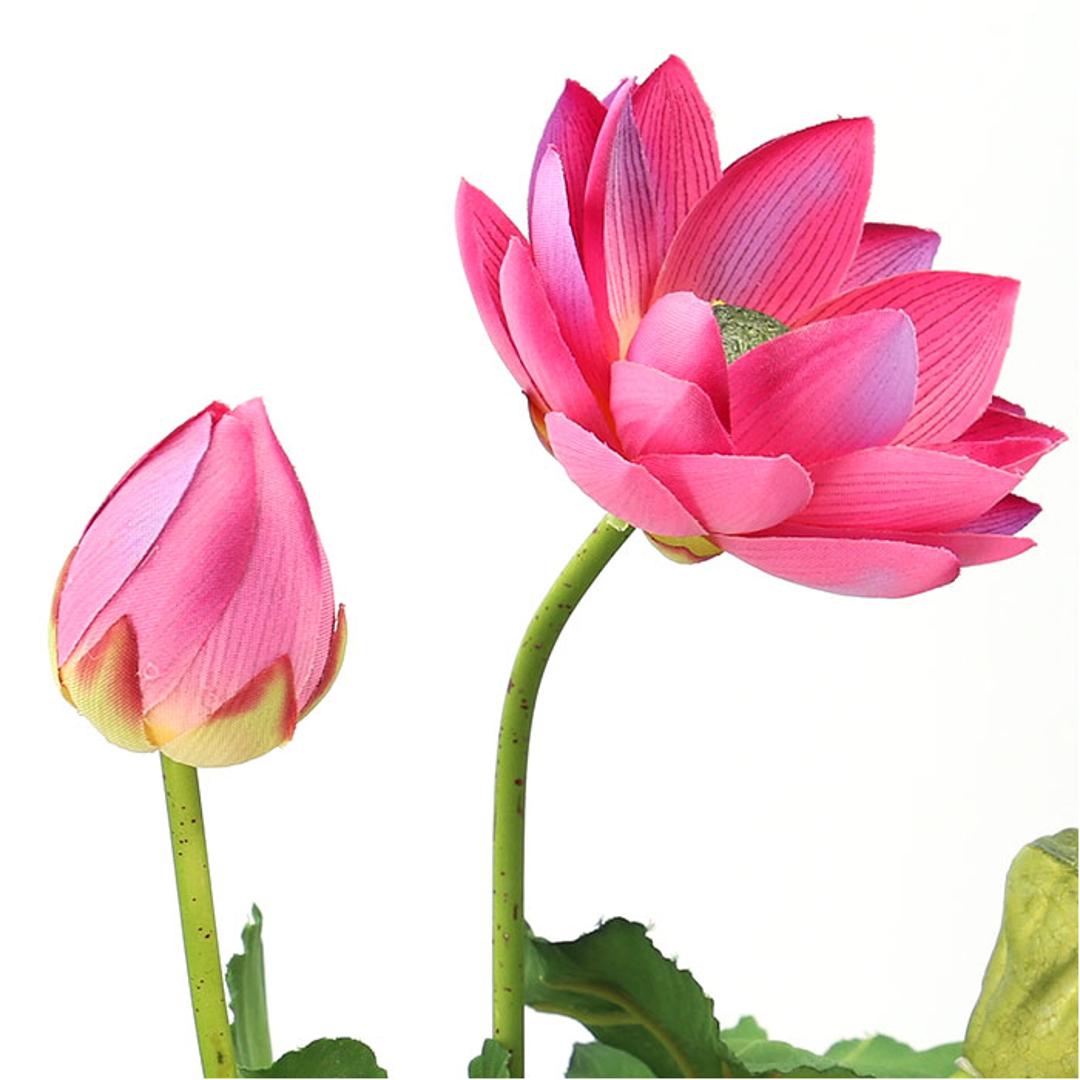 蓮 花 造花 通販 蓮の花 はすの花 アーティフィシャルフラワー アーティフィシャルグリーン アートフラワー フェイクフラワー フェイクグリーン インテリア 観葉植物 ブッシュ 人工観葉植物 FB-2598 ロータスブッシュ ポピー YDM ラベンダー ・