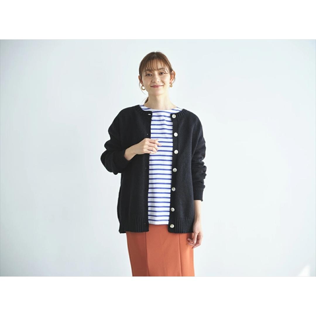 カーディガン レディース 秋冬 丸首 通販 ニットカーディガン カーデガン ニット トップス 長袖 セーター 2WAYふんわり編みカーディガン&クルーニット おしゃれ シンプル 大人 かわいい カジュアル ナチュラル 女性 婦人 レディースファッション ブラック M-Lサイズ