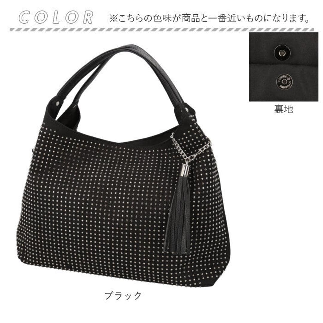 トートバッグ レディース 通販 手提げバッグ ショルダーバッグ 2WAY 肩掛け タッセルチャーム 軽い 軽量 バッグ かばん カバン シンプル おしゃれ かわいい 通勤 通学 女性 大人女子 カジュアル 旅行 ギフト 贈り物 お出掛け ブラック ・