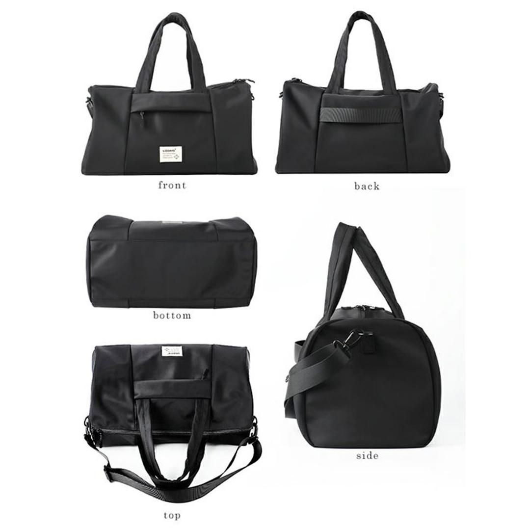 LIZDAYS バッグ LZ-710701 通販 リズデイズ ボストンバッグ 旅行バッグ ボストンバック ジムバッグ マザーズバッグ 旅行 修学旅行 斜めがけ 肩掛け レディース 大容量 機内持ち込み 軽量 軽い 撥水 キャリーオン きれいめ シンプル ブラック ・