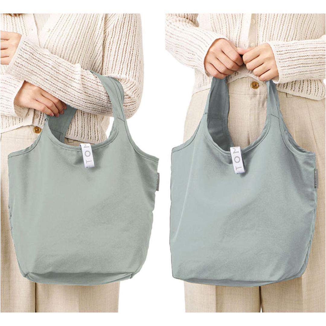 MOTTERU モッテル エコバッグ 折りたたみ 通販 エコバック コンパクト おりたたみ 折り畳み 買い物バッグ 買い物バック 入れやすい 出しやすい 使いやすい トート 手提げ クルリト 保冷バッグ 保冷バック 約13L 日常使い シンプル 無地 ネイビー ・