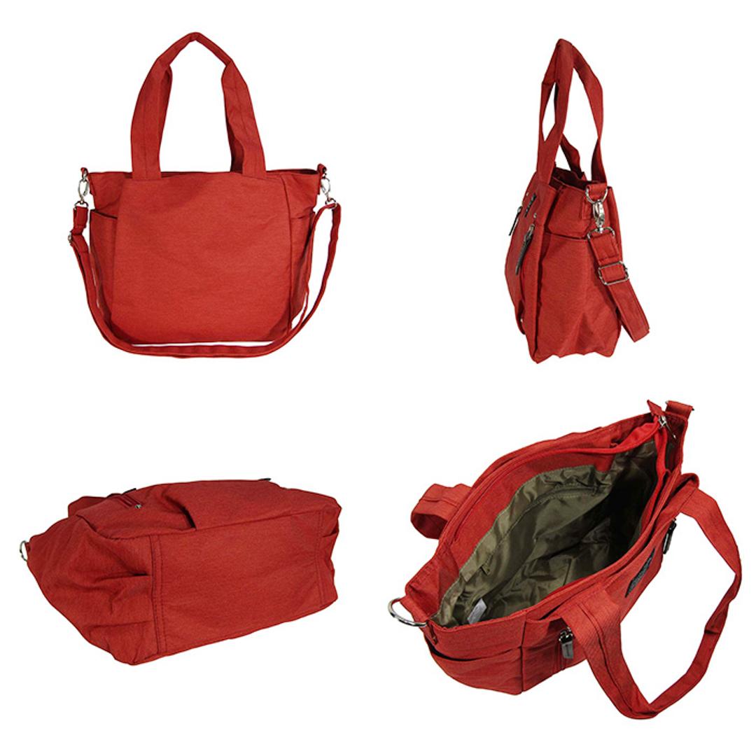 トートバッグ レディース 軽量 通販 ショルダーバッグ トート ショルダーベルト 肩掛け 肩かけ バッグ バック 鞄 かばん カバン 2way メンズ Porta Fortuna 4509 優美社 小物収納 ポケット 旅行 シンプル かわいい おしゃれ レッド ・