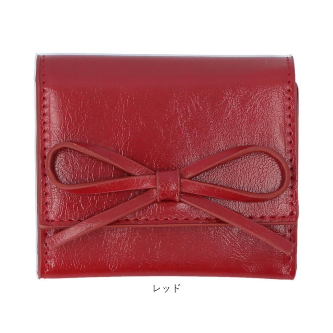 ALTROSE アルトローズ 財布 三つ折り リボン 通販 三つ折り財布 折り財布 カード入れ 小銭入れ お札入れ 札入れ コイン ボックス型 お札 カード スナップボタン レディース スマート 収納 ケース ルリリボックス かわいい 可愛い キュート ブラック ・