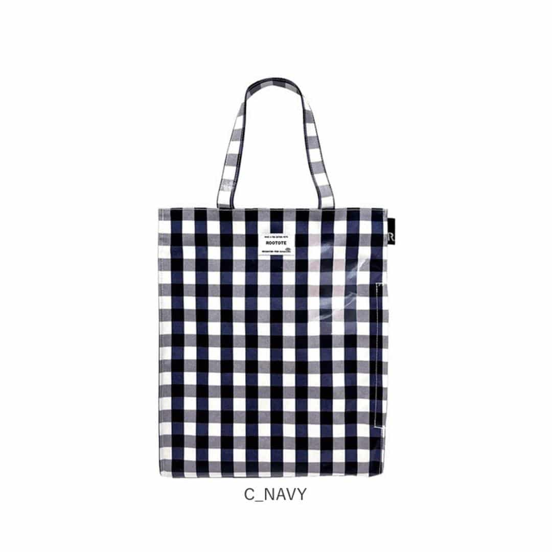 ルートート トートバッグ ラミネート ROOTOTE 1028 通販 トートバック レッスンバッグ A4 縦型 縦長 レディース 通学 通勤 手提げバッグ 手提げかばん 手提げカバン 手提げ鞄 かわいい おしゃれ チェック ギンガムチェック A-quatre C_GREEN ・