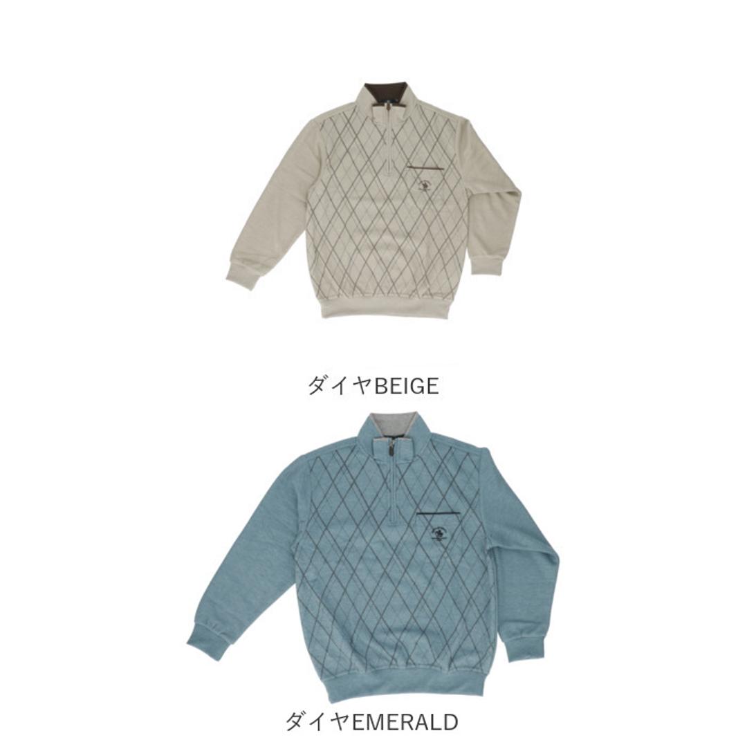 サンタバーバラ トレーナー 6547 通販 プルオーバー メンズ ブランド SANTA BARBARA POLO & RACQUET CLUB 裏起毛 ハーフジップ ゴルフウェア ハイネック スタンドネック おしゃれ シニア ゴルフ 男性 紳士 トップス ボーダーTOP/GREY Mサイズ