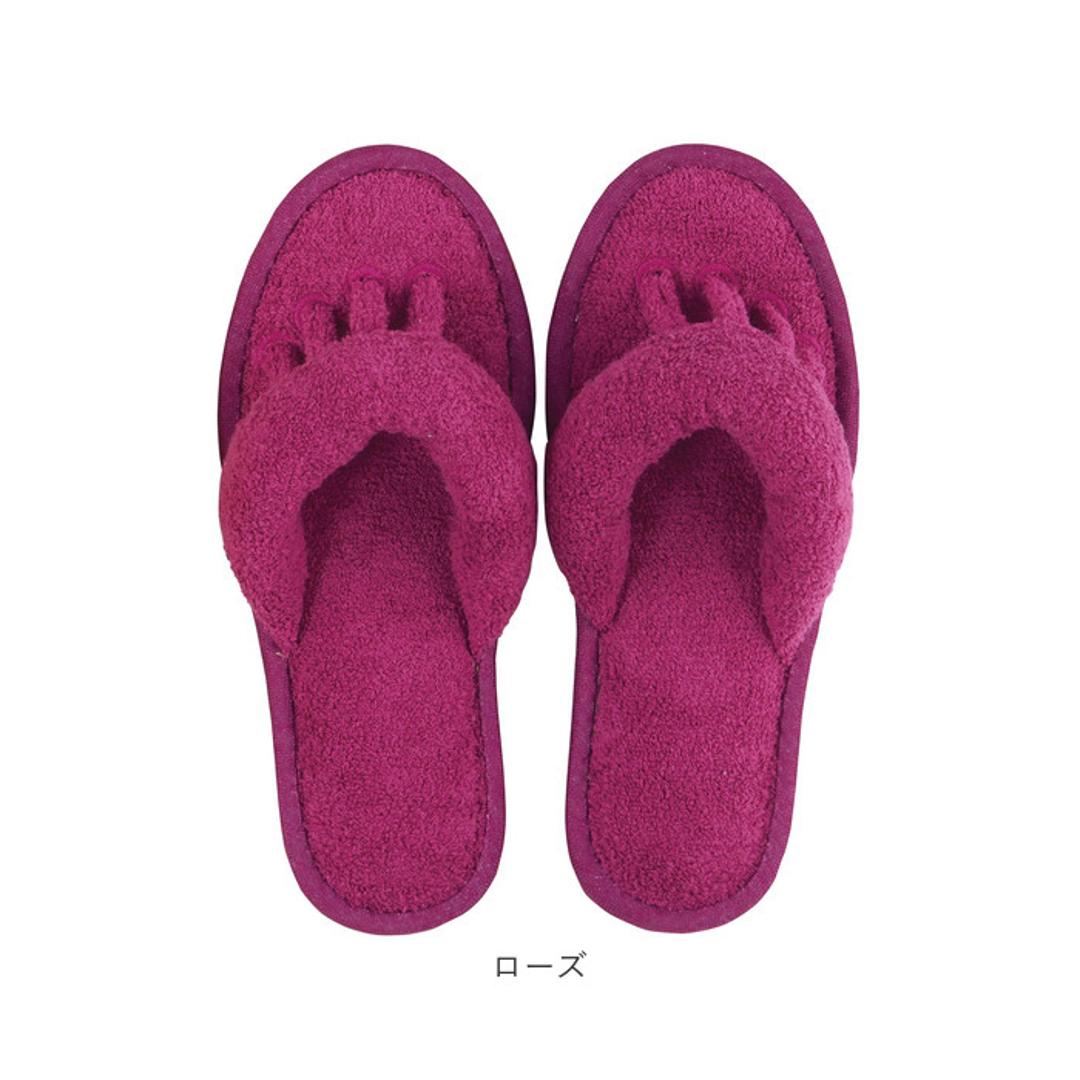 SDS スリッパ 5本指 通販 ルームサンダル 5本指スリッパ タオルスリッパ 室内スリッパ 室内履き 洗える 脱げにくい 歩きやすい タオル地 足指を広げる 鼻緒 トング ソフト 履き心地が良い 吸水性 素足 リラックス 快適 シンプル 無地 夏用 夏 コーラルピンク M(22.5-24cm)