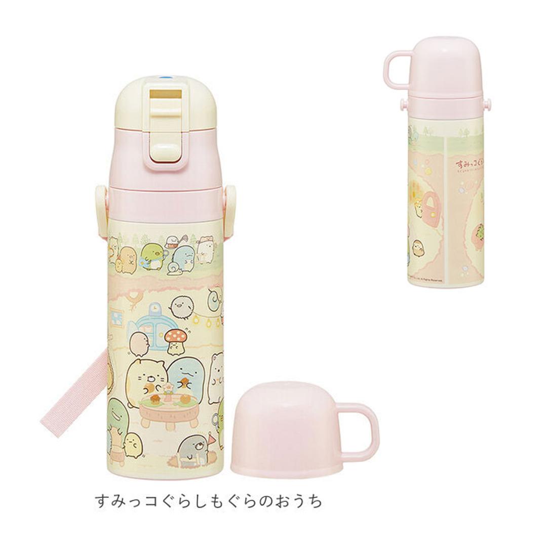 水筒 キッズ 直飲み ステンレス 通販 コップ 付き 軽量 超軽量 ステンレスボトル 2way 470ml 約 500ml 約 0.5l 保冷 保温 キャラクター 幼稚園 幼児 園児 ショルダー 肩掛け ダイレクトボトル プリンセス ポケモン Minecraft ・