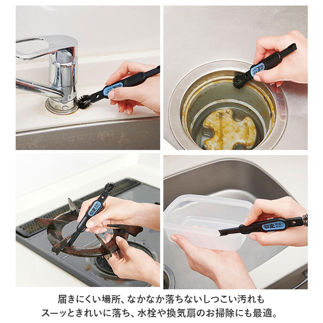 掃除 ブラシ 3種セット 通販 ごっそり溝職人 汚れごっそり溝職人 掃除ブラシ 掃除 道具 隙間掃除 キッチンブラシ ヘラ へら すき間掃除 すき間洗いブラシ フローリング サッシ 溝 溝職人 掃除用品 グッズ キッチン ブラック ・