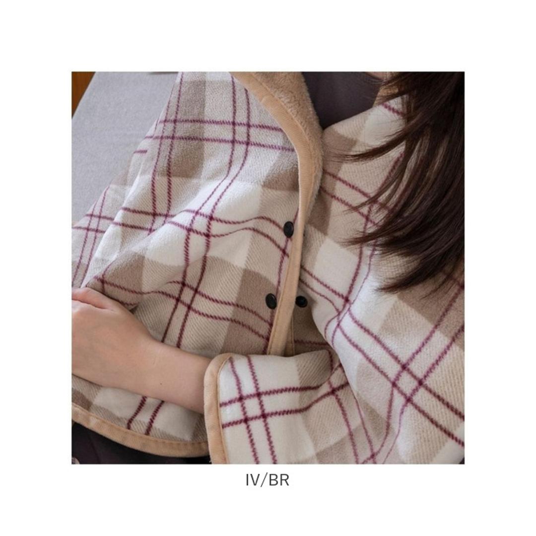 ブランケット ひざ掛け 通販 膝掛け 膝掛 ひざかけ 毛布 あたたかい 暖かい あったか 軽量 軽い 保温 ボタン付き ポケット付き スナップボタン マイクロファイバー ふんわり 保温性 洗える 洗濯OK 2枚合わせ 二層構造 冬 持ち運び 寝具 おしゃれ BR/GY ・