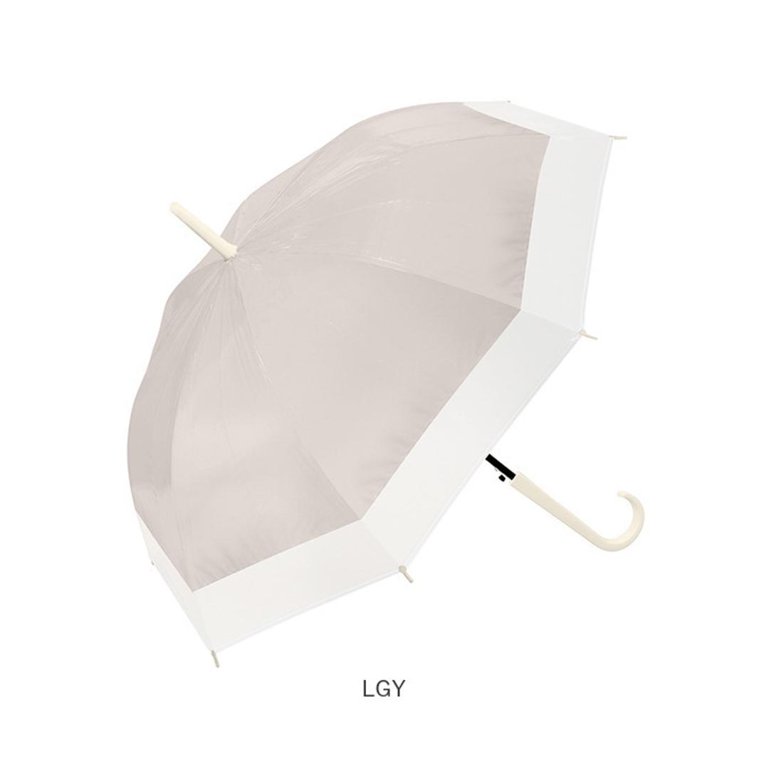 ビニール傘 60cm レディース 通販 長傘 雨傘 ジャンプ傘 傘 ビニール 60センチ 女性 女子 高校生 中学生 通勤 通学 バイカラー 無地 シンプル おしゃれ かわいい 婦人傘 オシャレ 可愛い くすみカラー ツートンカラー 切り替え レディース雨傘 LBL ・