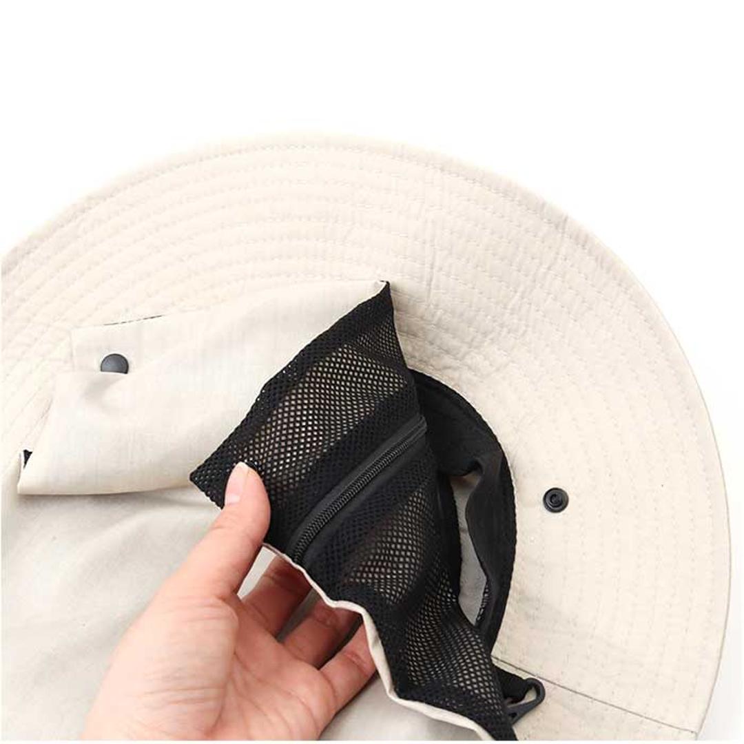 UVカット 帽子 レディース 日よけ 首の後ろ 通販 サファリハット 折りたたみ帽子 つば広帽子 撥水 おりたたみ 折りたたみ 夏 春 秋 アウトドア 運動会 観戦 見学 ガーデニング 農業 庭 手入れ メッシュ 風通し メッシュポケット 保冷剤 レディース帽子 ベージュ ・