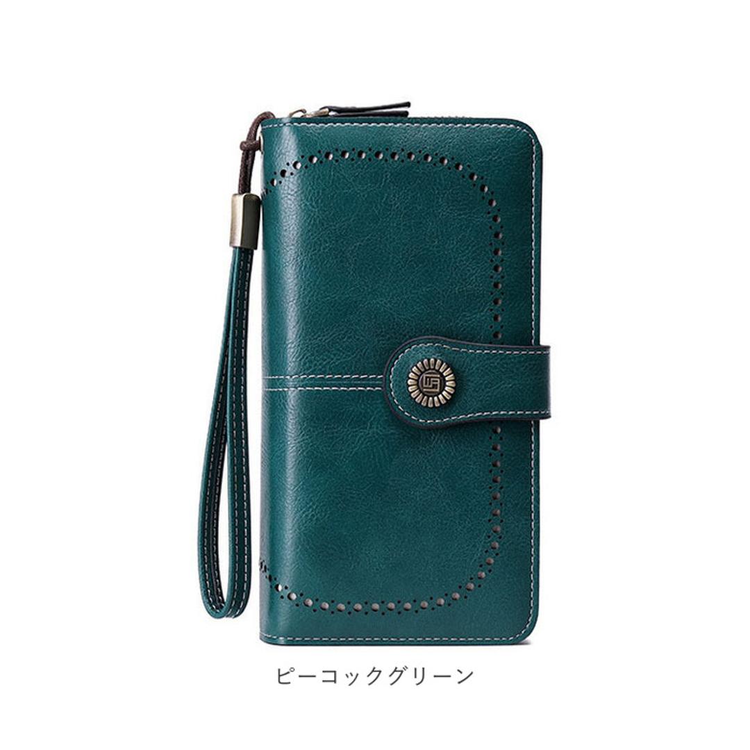 スキミング防止 長財布 レディース 通販 スキミング 防止 財布 長サイフ なが財布 大容量 カードケース カードがたくさん入る カード入れ 多い おしゃれ シンプル ラウンドファスナー RFID 磁気防止 便利 ストラップ スマホ 入る レディース財布 ワインレッド ・