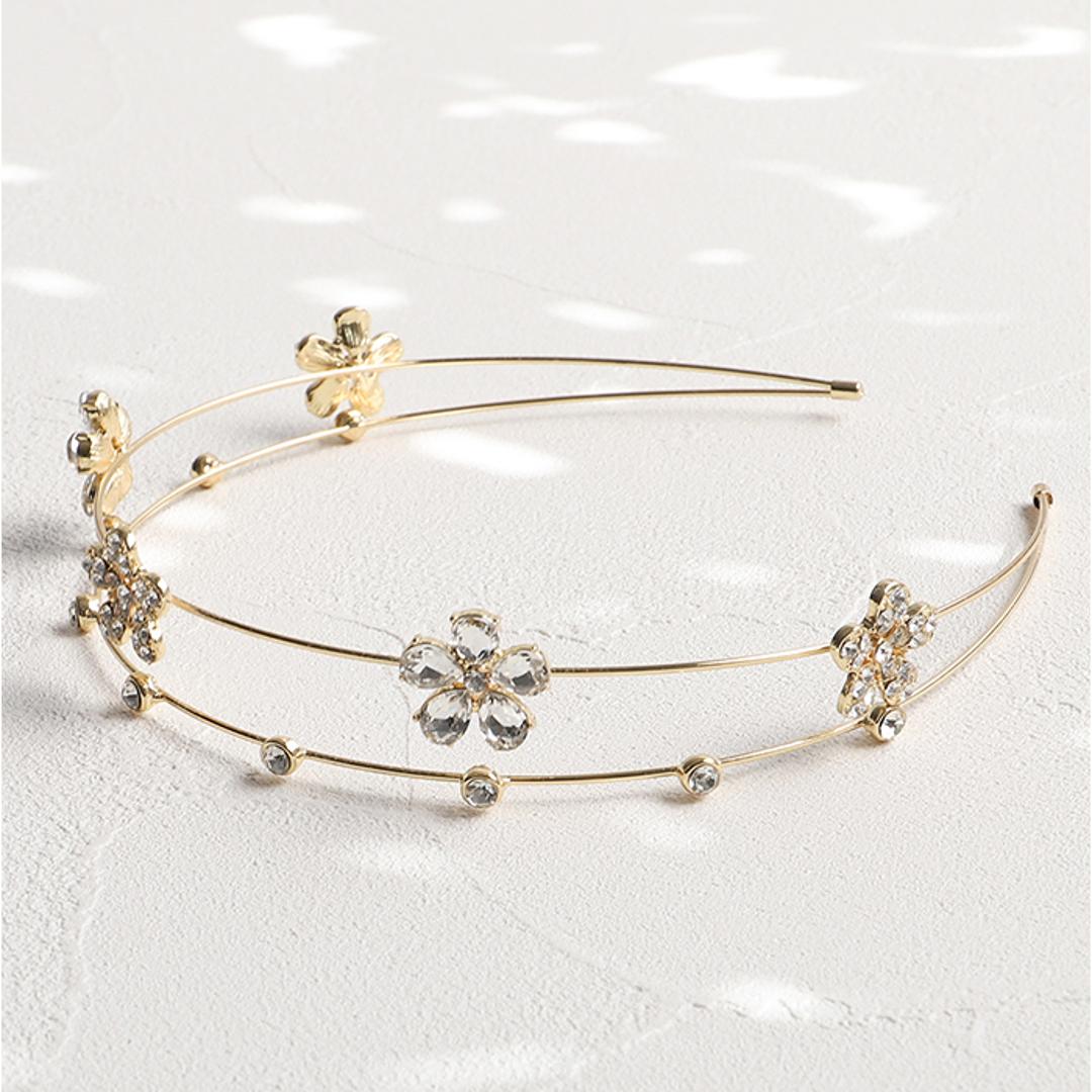 RORA カチューシャ 細め 通販 ローラ アメリア ヘッドドレス ヘアアクセサリー 髪飾り キッズ 子供 子ども こども 女の子 女子 花 お花 キラキラ フォーマル おしゃれ かわいい 入園式 卒園式 入学式 卒業式 発表会 結婚式 キッズファッション ゴールド ・