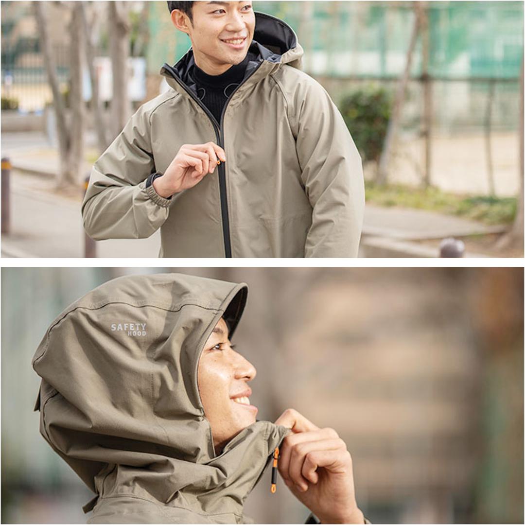 Makku マック レイン ジャケットAS-990 通販 レインジャケット 雨具 レインウェア レインウエア 雨合羽 合羽 カッパ スリーレイヤーシェル 雨対策 無地 シンプル メンズ レディース 男女兼用 ユニセックス アウトドア 釣り ベージュ Mサイズ