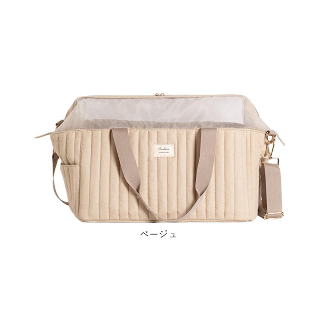 ペットキャリーバッグ 通販 ペットキャリー ペット キャリー キャリーバッグ キャリーケース ドライブキャリー 小型犬 犬 猫 折りたたみ お出かけ 旅行 通院 防災 NATURAL design ナチュラルデザイン 可愛い かわいい おしゃれ グレー ・