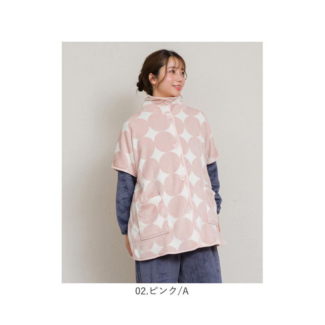 ブランケットローブ ショート丈 通販 ローブ ブランケット レディース 前開き フロントボタン ルームウェア 暖かい ふわふわ もこもこ 防寒 羽織 あったか リラックス 部屋着 寒さ防止 おしゃれ かわいい やわらかい ゆったり カジュアル 短め 大人 01.ベージュ/A ・