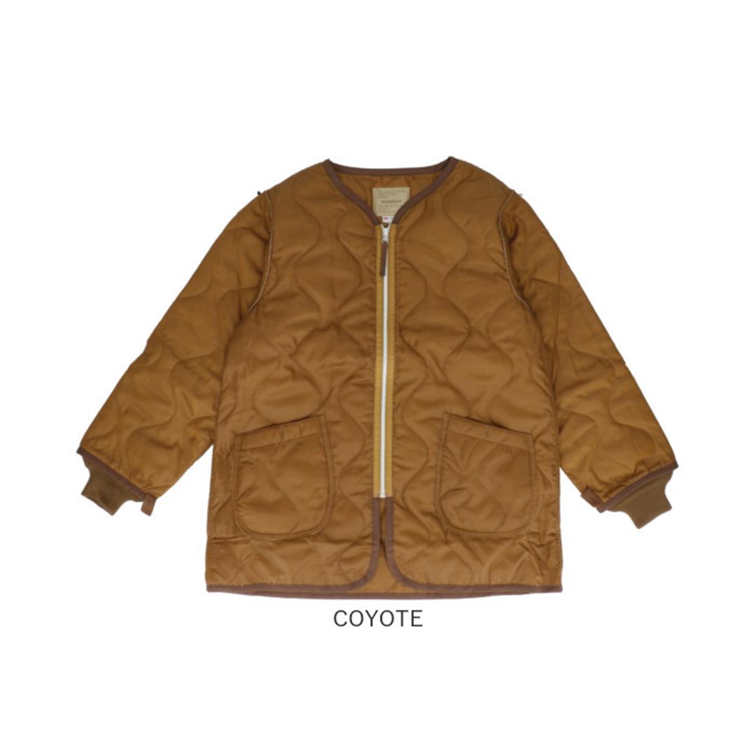 HOUSTON M-51 通販 キルティングコート キルティングジャケット キルティング ブルゾン アウター キルト ヒューストン ジャケット コート 秋冬 メンズ レディース 防寒 中綿 ノーカラー ミリタリー ゆったり あったか カジュアル おしゃれ BLACK Sサイズ