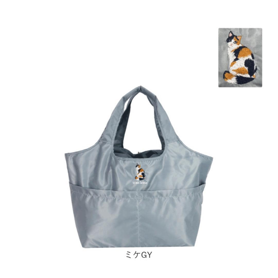 エコバッグ ポケット 大容量 通販 エコバック トートバッグ トートバック 手提げ トート 巾着タイプ 巾着 買い物 簡易 保冷保温 コンパクト 持ち運び 折り畳み おりたたみ レディース メンズ 男女兼用 ユニセックス シンプル かわいい 可愛い ミヌエットBK ・