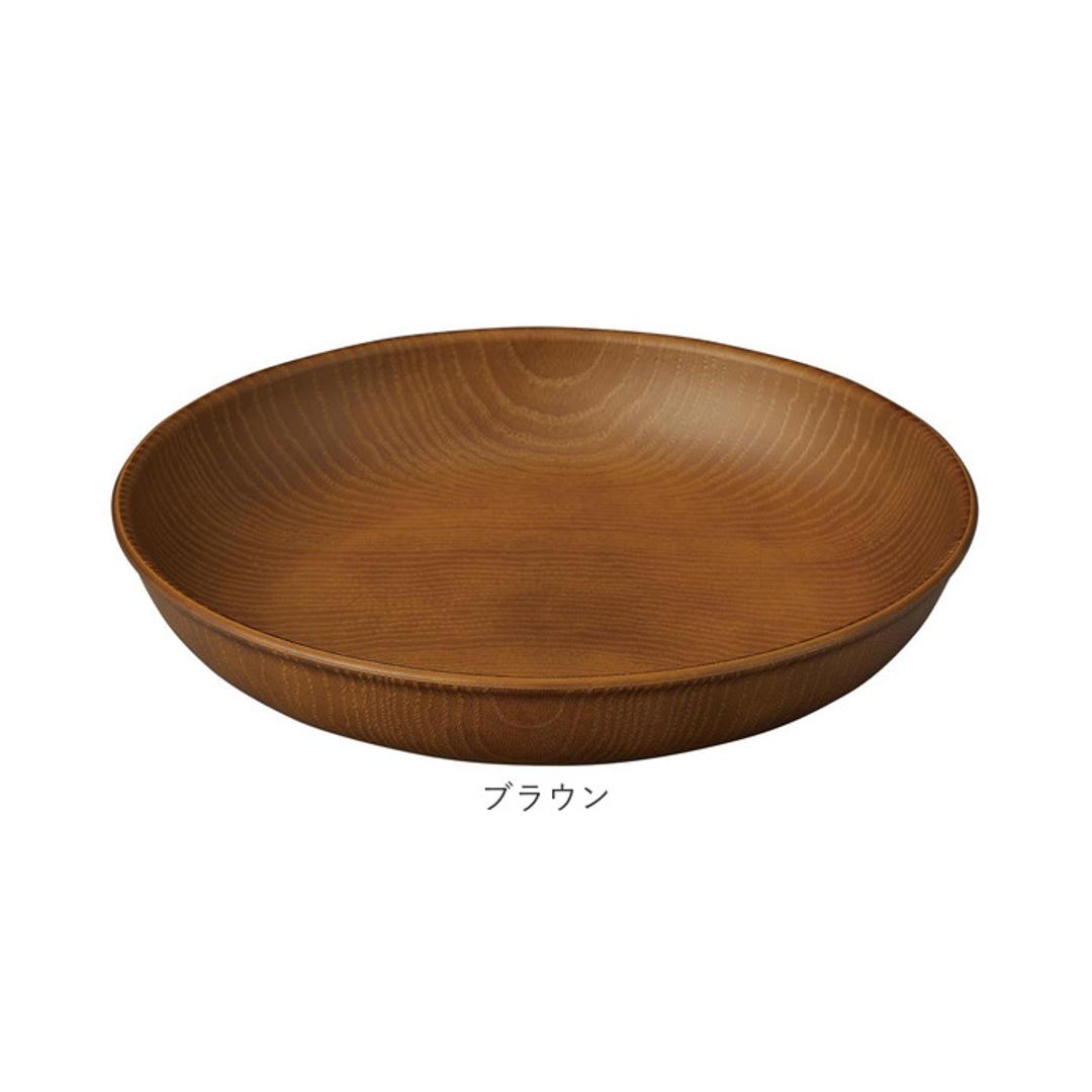 ラウンドプレート 通販 日本製 木目 直径22.5cm×高さ4cm カフェランチプレート 取り皿 食洗機対応 電子レンジ対応 おしゃれ オシャレ 食器 かわいい 軽い アウトドア カフェ バーベキュー ギフト お祝い キャンプ 正和 ナチュラル ・