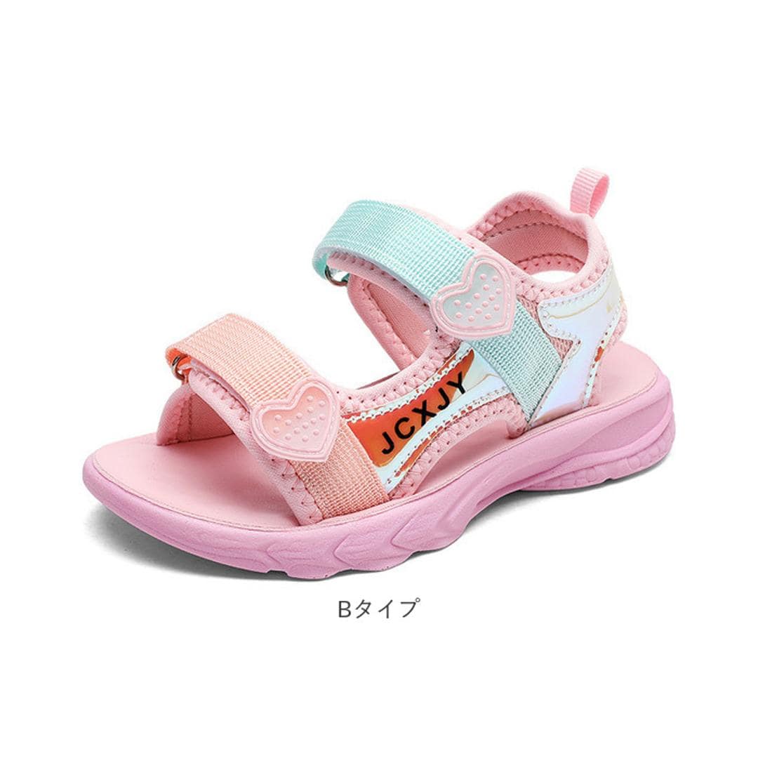 キッズ サンダル 通販 スポーツサンダル ビーチサンダル 子ども靴 前あき アクアシューズ 子供靴 ウォーターシューズ 女の子 こども用 かわいい 可愛い 軽い 歩きやすい 脱ぎ履き簡単 おしゃれ 旅行 アウトドア 通園 通学 ギフト Aタイプ 【即日発送】28(19cm)