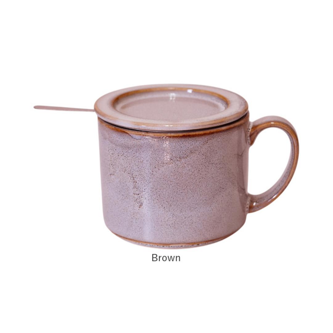 波佐見焼 マグカップ 通販 日本製 楽らく 珈琲マグ コーヒーマグカップ コーヒーカップ 陶磁器 ステンレスフィルター 付 コップ カップ マグ コーヒーフィルター ペーパーレス 食器 和食器 キッチン用品 ナチュラル 新生活 普段使い シンプル 和風 おしゃれ Black ・