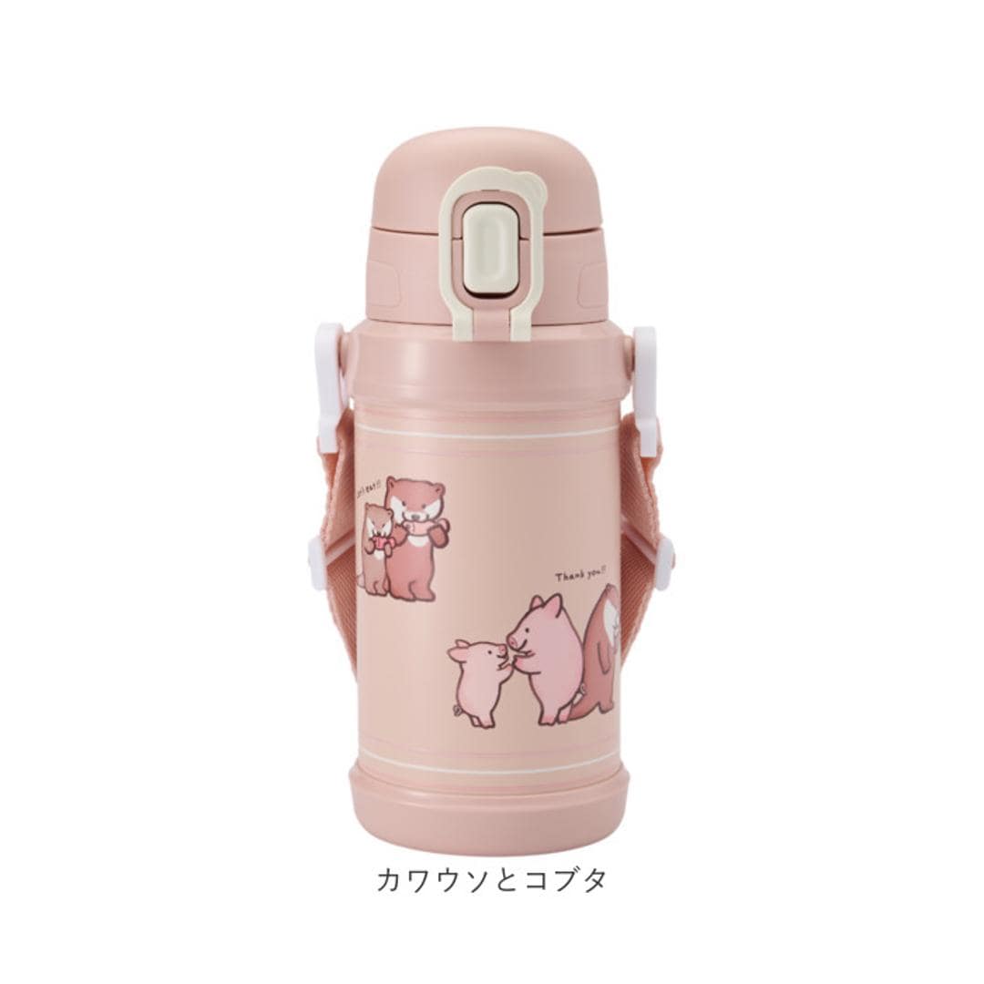 Reach Will ボトル 保冷 キッズ RYI-KS60 通販 水筒 ステンレスボトル ステンレス製ボトル ワンタッチ リーチウィル 子供 子ども こども 男の子 女の子 ステンレス製 小学生 幼稚園 保育園 キッチン用品 ギフト 贈り物 イヌとネコ ・