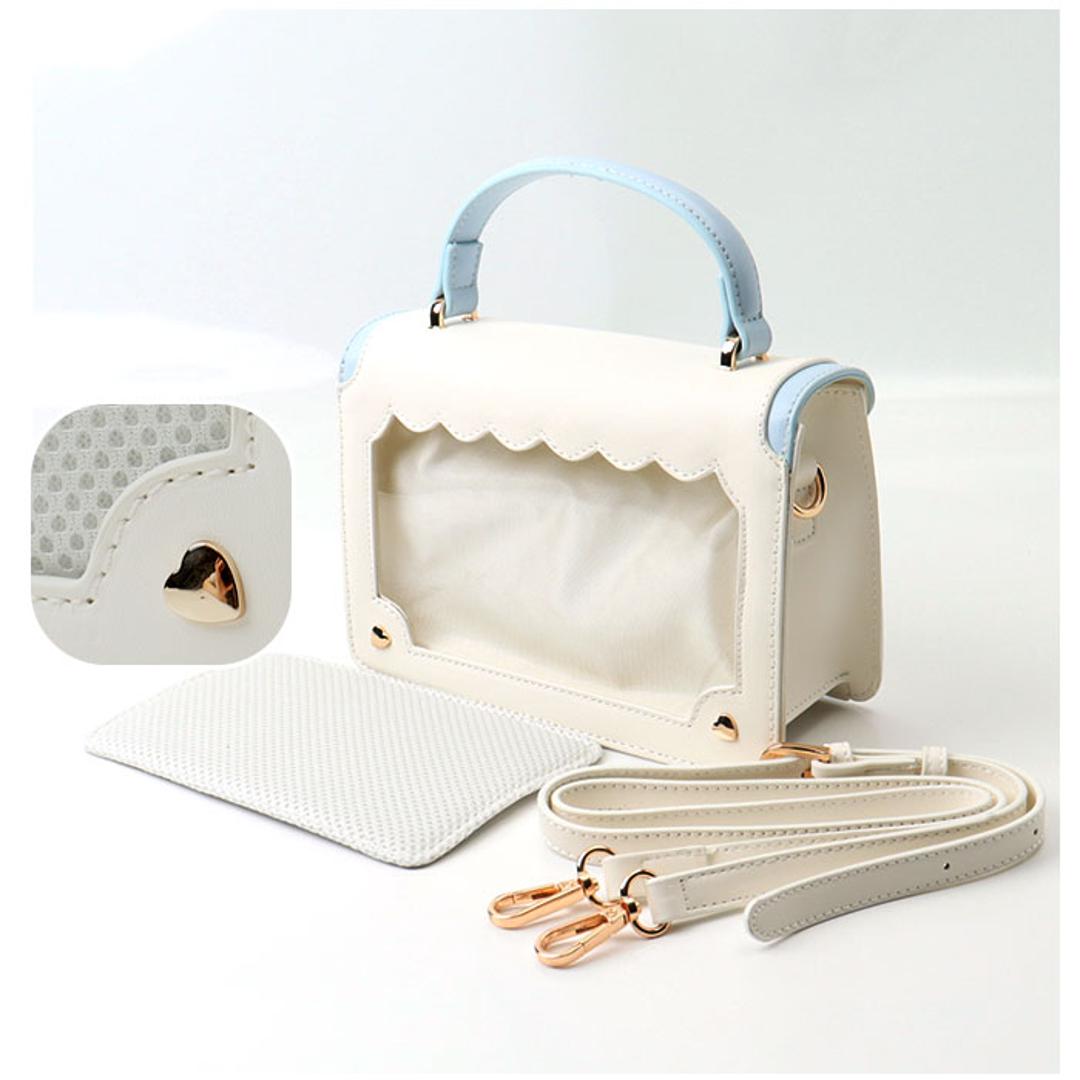 痛バッグ ショルダーバッグ 斜めかけ 通販 痛バック 痛ショルダー ハンドバッグ ハンドバック ショルダーバック ショルダー ななめ掛け 痛バ 推し活バッグ 推し活バック クリアバッグ クリ ピンク×ホワイト ・