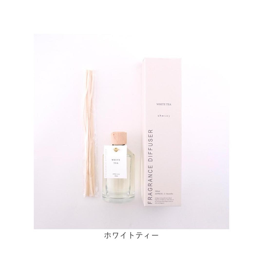 shesay フレグランスディフューザー L 通販 スティックディフューザー ルームフレグランス リードディフューザー ディフューザー スティック 芳香器 香り フレグランス ギフト 贈り物 リビング クリア 瓶 部屋用 ナチュラル シンプル インテリア ベルガモットレモン ・