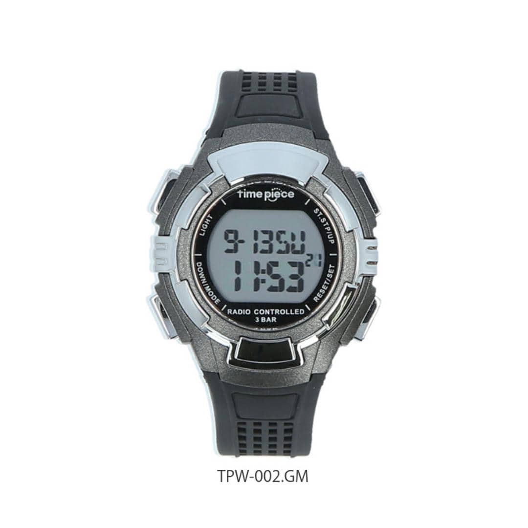 腕時計 メンズ ソーラー 電波 通販 生活防水 シンプル デジタル 電波時計 多機能 男の子 男子 男性 通勤 スポーツ ランニング 男女兼用 中学生 高校生 リストウォッチ time piece タイムピース TPW-001 TPW-002 TPW-001.GM ・