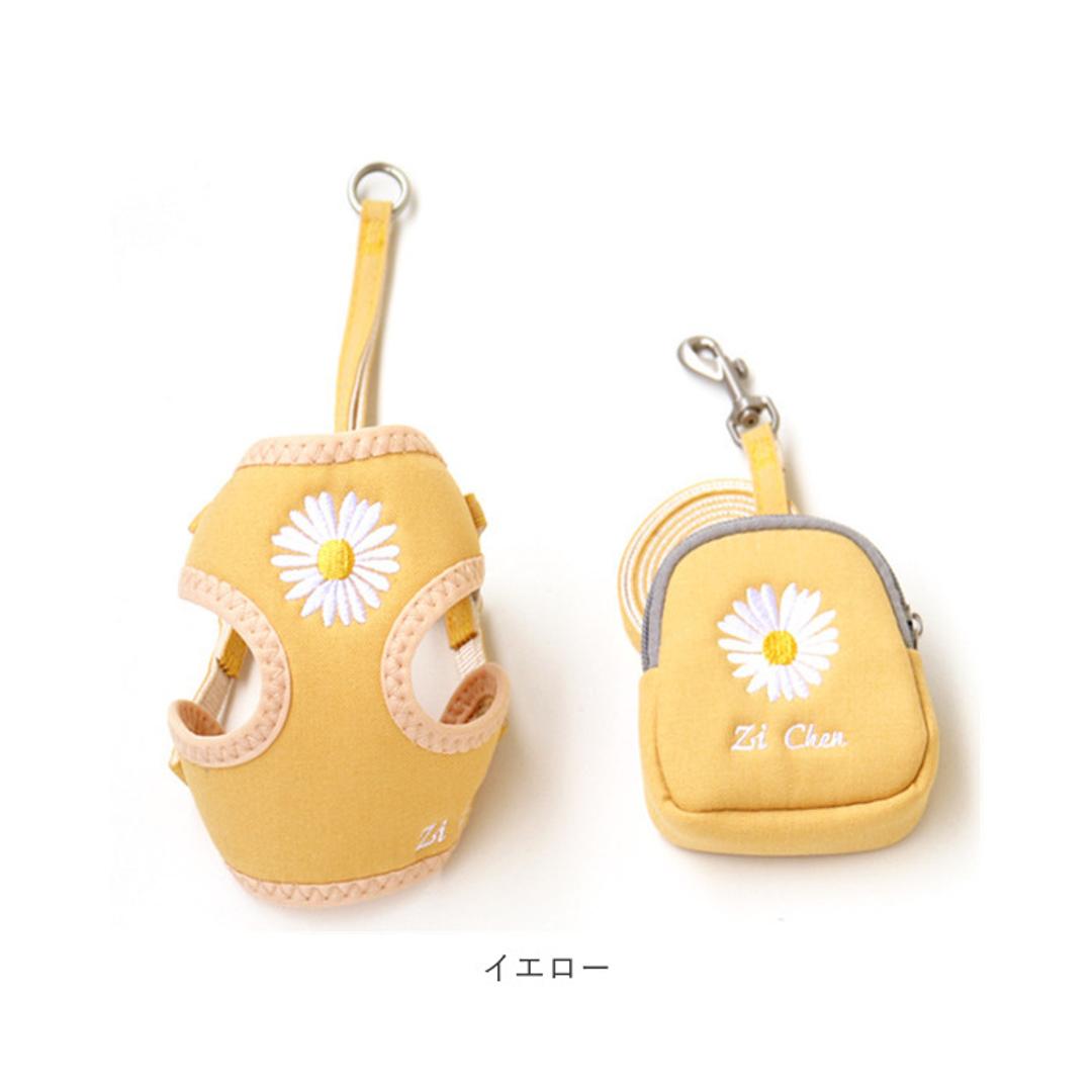 犬ハーネスリードセット 通販 ハーネス ウェアハーネス 犬 犬用 胴輪 リード 簡単着脱 引っ張り防止 猫 ネコ 小型犬 中型犬 お散歩 お出かけ ポーチ付 3点セット かわいい お散歩グッズ 犬具 ペット用品 ピンク 【即日発送】Sサイズ