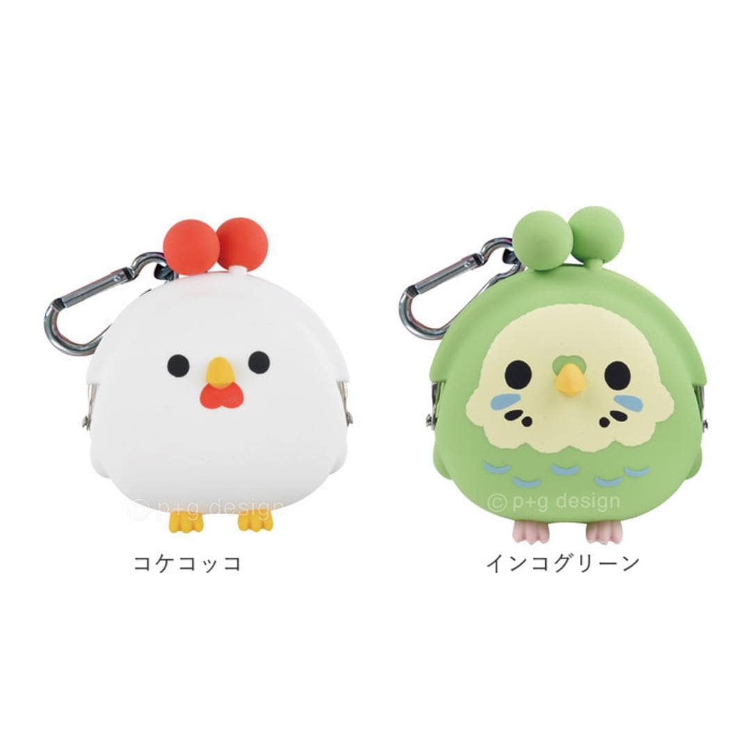 シリコン がま口 キャラクター 通販 シリコンポーチ がま口財布 シリコン財布 がま口ポーチ 小銭入れ ポーチ 小物入れ がまぐち かわいい カラビナ付き とり 鳥 トリ 可愛い 3D POCHI Friends 3Dポチフレンズ レディースコインケース オウルウォームグレー ・