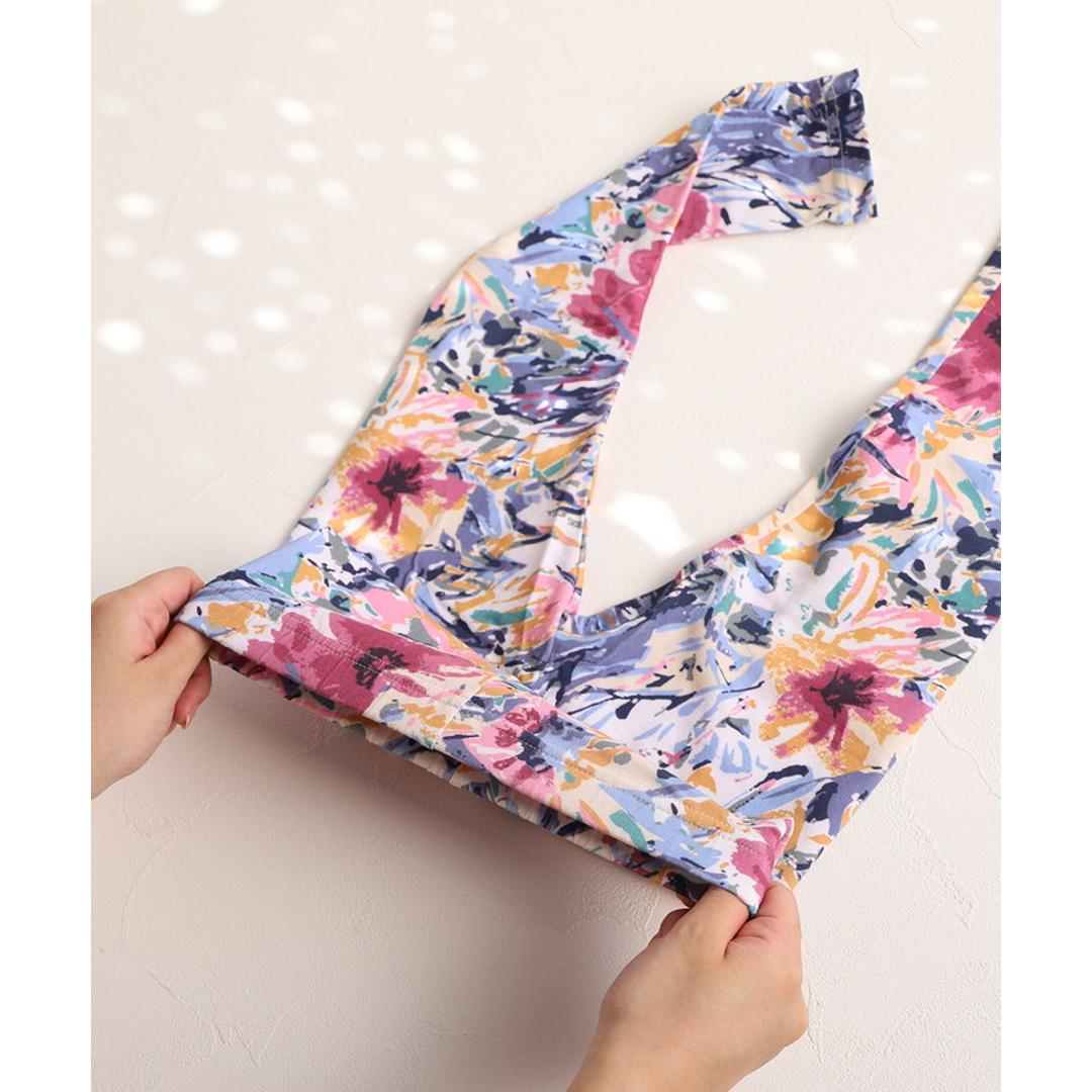 Rora 子供服 レギンス 通販 アザレア スパッツ パンツ ズボン 花柄 女の子 女子 子供 こども 子ども 10分丈 十分丈 通園 通学 幼稚園 かわいい おしゃれ カジュアル 春 夏 秋 冬 動きやすい ボトムス 子ども服 レッグウェア キッズファッション 花柄.パープル 110cm