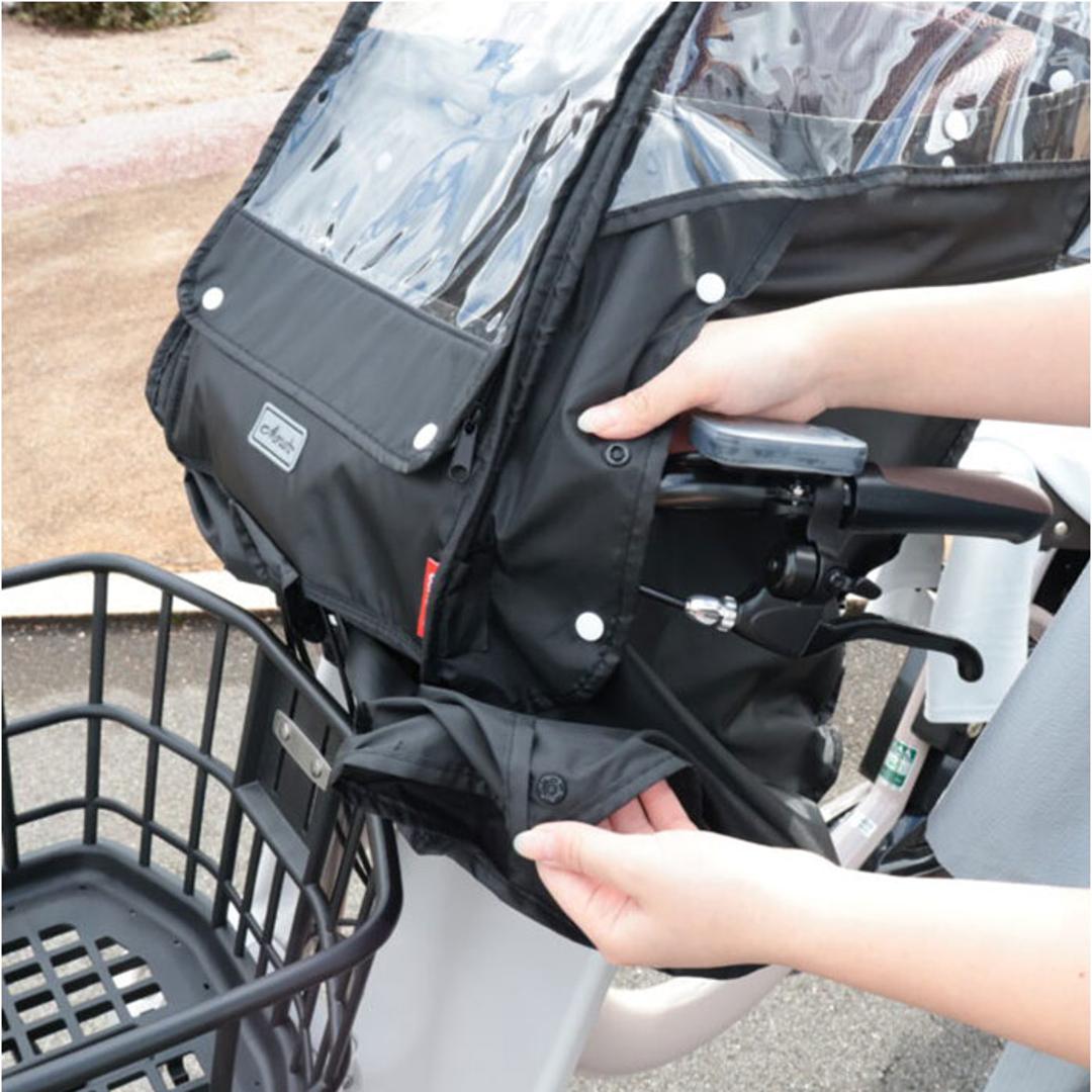 自転車 レインカバー 子供乗せ 前 通販 チャイルドシートカバー 前乗せ カバー 雨カバー 雨よけ 雨除け チャイルドシート フロント用 保育園 幼稚園 送り迎え 送迎 雨の日 MARUTO マルト D-5FA-BB02 サイクリング 自転車用アクセサリー ブラック ・