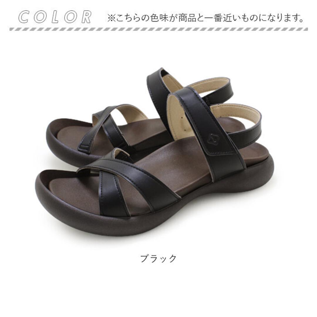 リゲッタカヌー サンダル CJFD5326a 通販 日本製 コンフォートサンダル ストラップサンダル RegettaCanoe リゲッタ カヌー クロスベルト ストラップ レディース 歩きやすい 履きやすい 痛くなりにくい 無地 おしゃれ シンプル レディース靴 ブラック M(23-23.5cm)